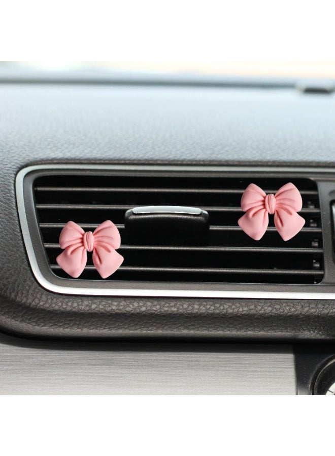 6 pink bows, car air freshener dispenser, cute girl car decoration accessories, interior aesthetic decoration women's girls' products - Image 5